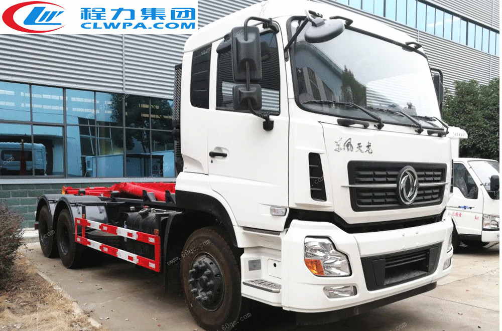 國五東風天龍后雙橋車廂可卸式垃圾車