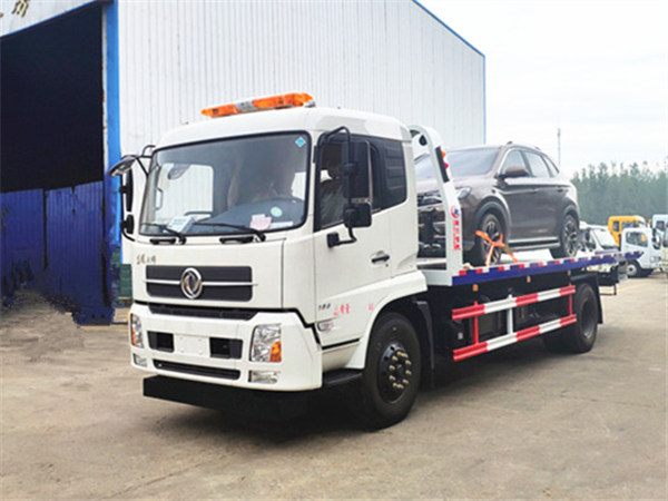 東風天錦一拖二平板清障車